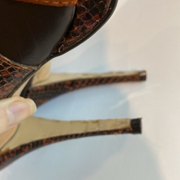 Zara Caged Heels Stiletto Suede Burnt Orange Brown Size 37 - Picture 13 of 13
